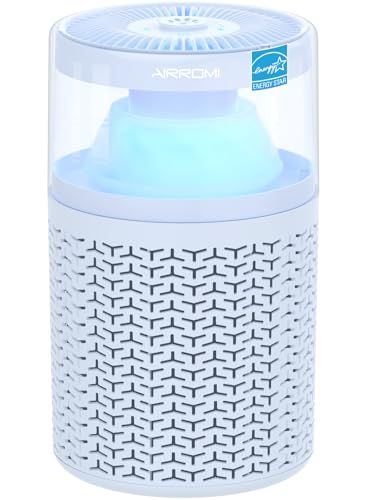 AIRROMI 空気清浄機 小型 強力脱臭＆静音 ペット用 軽量 タバコ煙吸引 アロマ対応 3段階風速 ライト 18畳 HEPA 活性炭フィルター 花粉対策 アレルギー ホコリ 省エネ ミニ 卓上 玄関 トイレ