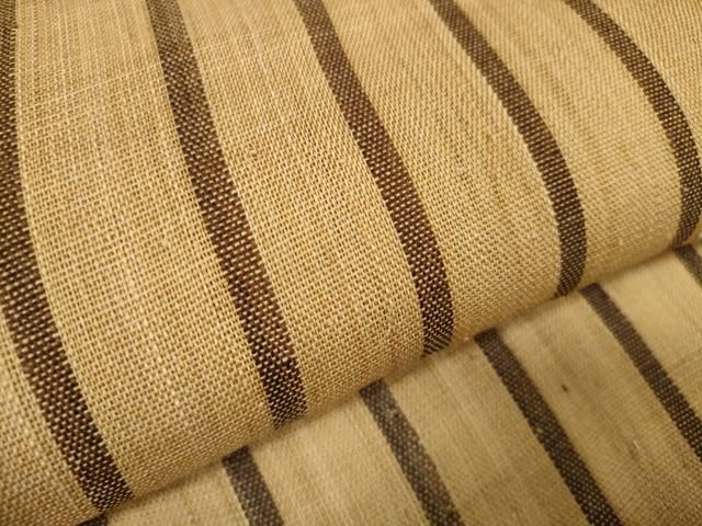  ● 上 夏物 芭蕉布 手積み芭蕉糸100％ 反物 縞 麻 ♥ kh 6 紬 着物反物