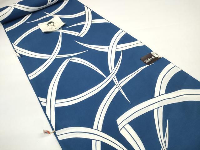 平和屋本店○極上 夏物 竺仙鑑製 浴衣 反物 着尺 草葉文 証紙付き 三越