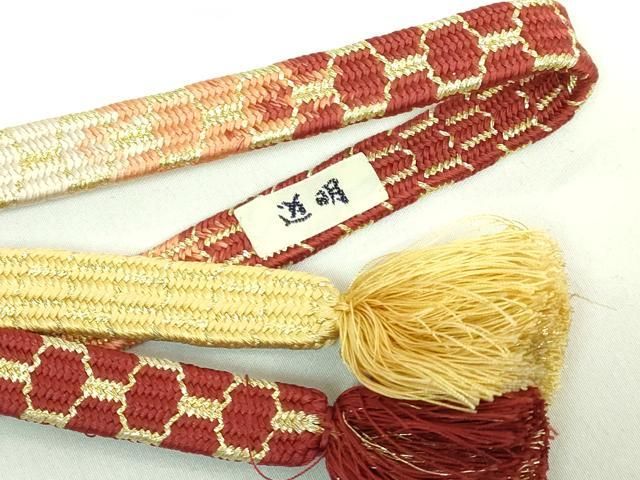 ● 上 有職組紐道明 帯締め 亀甲組 金糸 宮内庁御用 国立博物館御用 東京芸術大学御用 kh 6