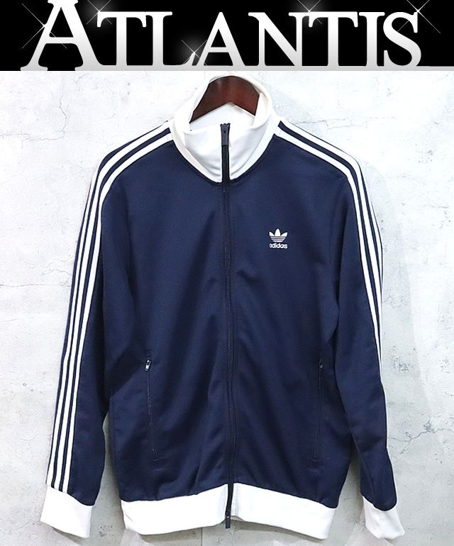 アディダス adidas ベッケンバウアー トラックトップ ジャージ メンズ ネイビー×白 sizeL 18109