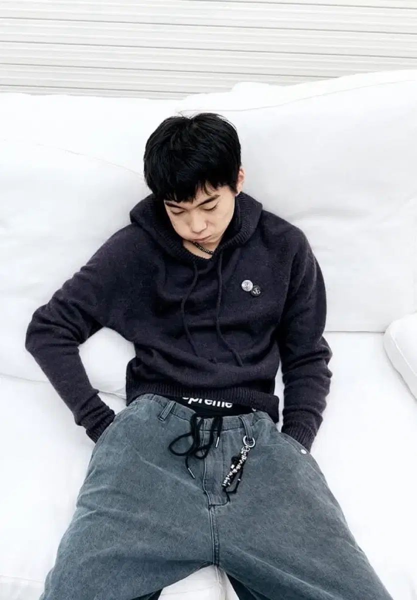 Hatchingroom Base Hoodied Knit Purple Charcoal 3