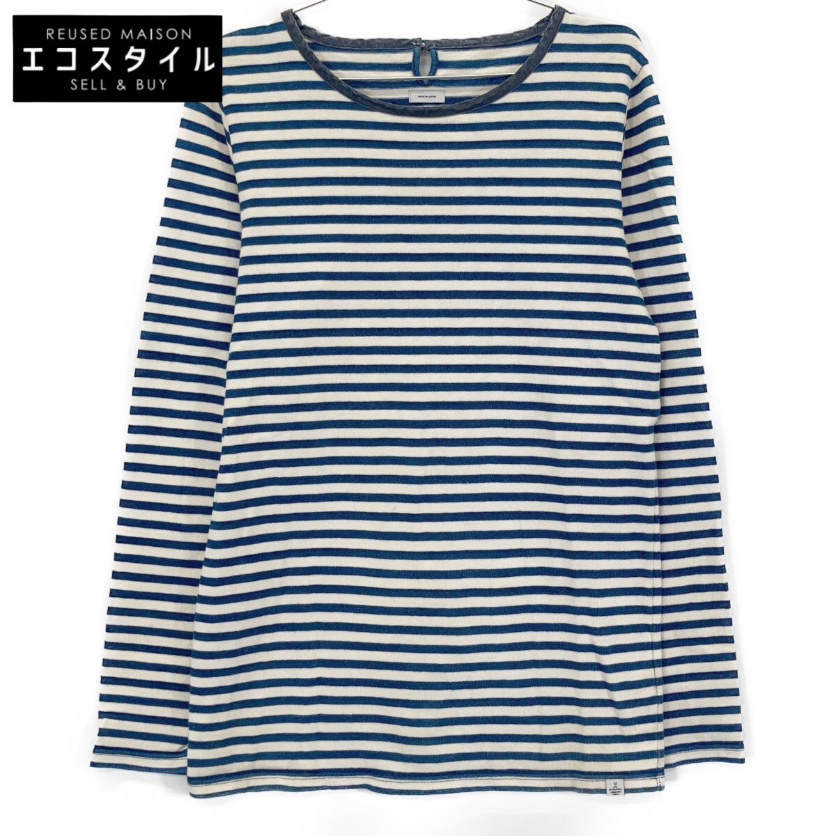 VISVIM ビズビム ﾎﾜｲﾄ×ﾌﾞﾙｰ ﾎﾞｰﾀﾞｰｼｬﾂ 2