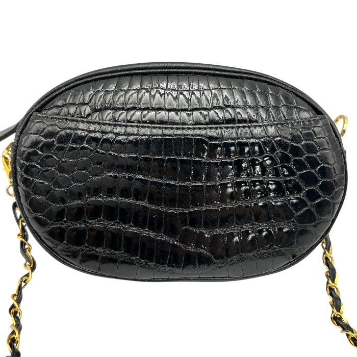 濱野 クロコダイル ミニ ショルダーバッグ ブラック HAMANO 鞄 小さい