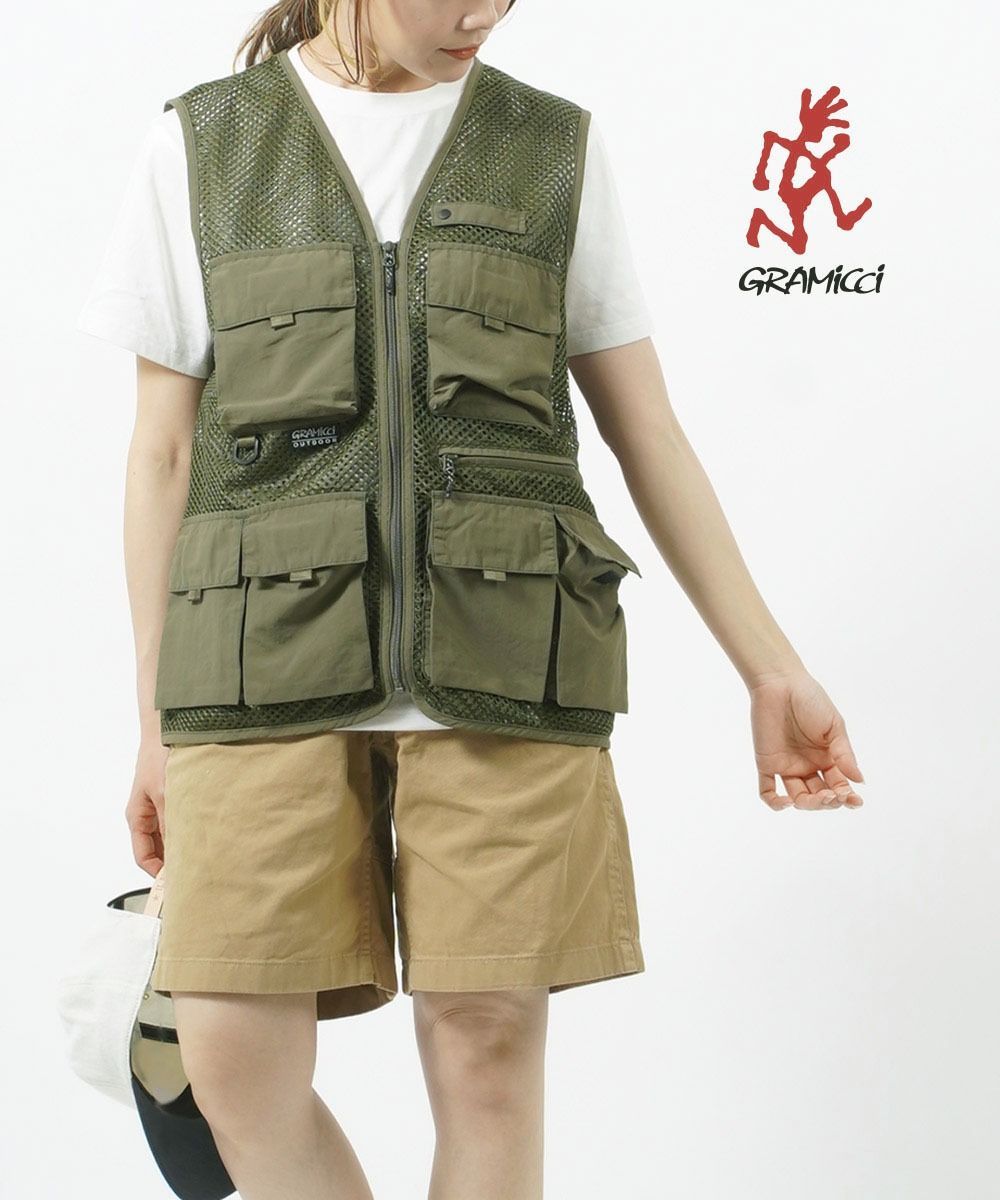 30%OFF グラミチ ナイロン マイクロリップストップ ベスト GONE FISHING VEST ゴーンフィッシングベスト G 3 SM-J 072-2082301 メンズ レディース