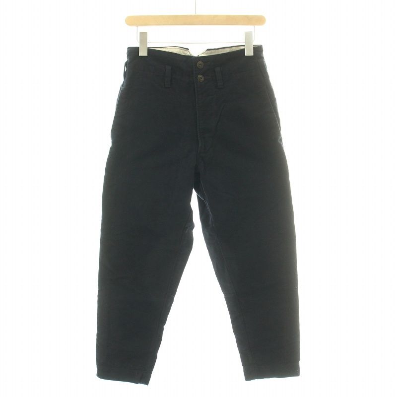 フォーティーファイブアールピーエム 45 R rpm モールスキンの908ジョッパン テーパードパンツ スラックス クロップド丈 ジップフライ F 紺 ネイビー |BB