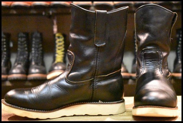 7.5 E 羽タグ 97年 レッドウィング 8169 ペコス 黒 ブラッククローム プルオン クッションソール ブーツ redwing pecos FL 477