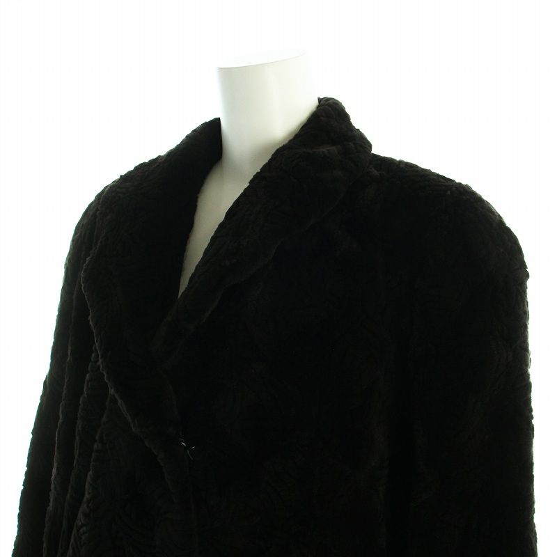 サガミンク SAGA MINK 銀サガ 毛皮コート ブラックミンクファー ミドル