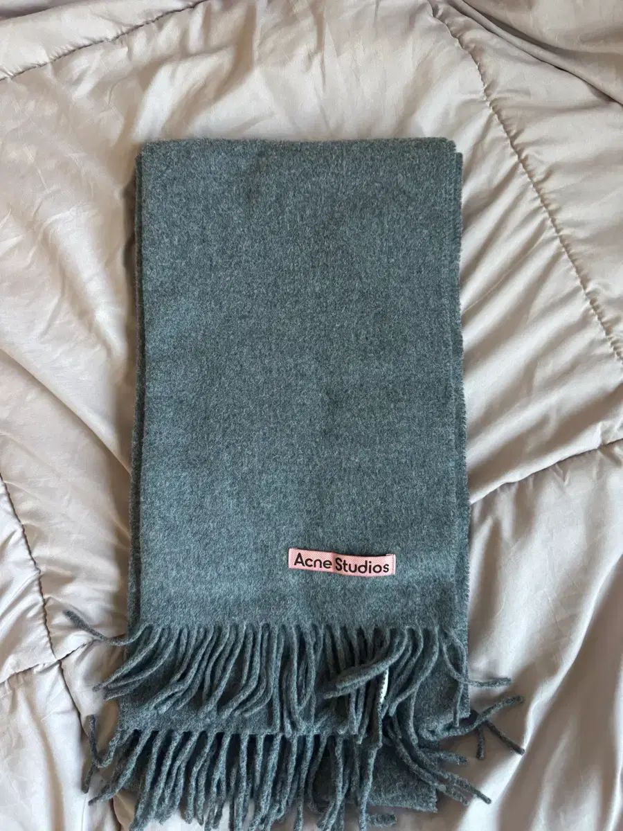 Acne Studios アクネストゥディオズ ウール フリンジ マフラー グレー メランジ