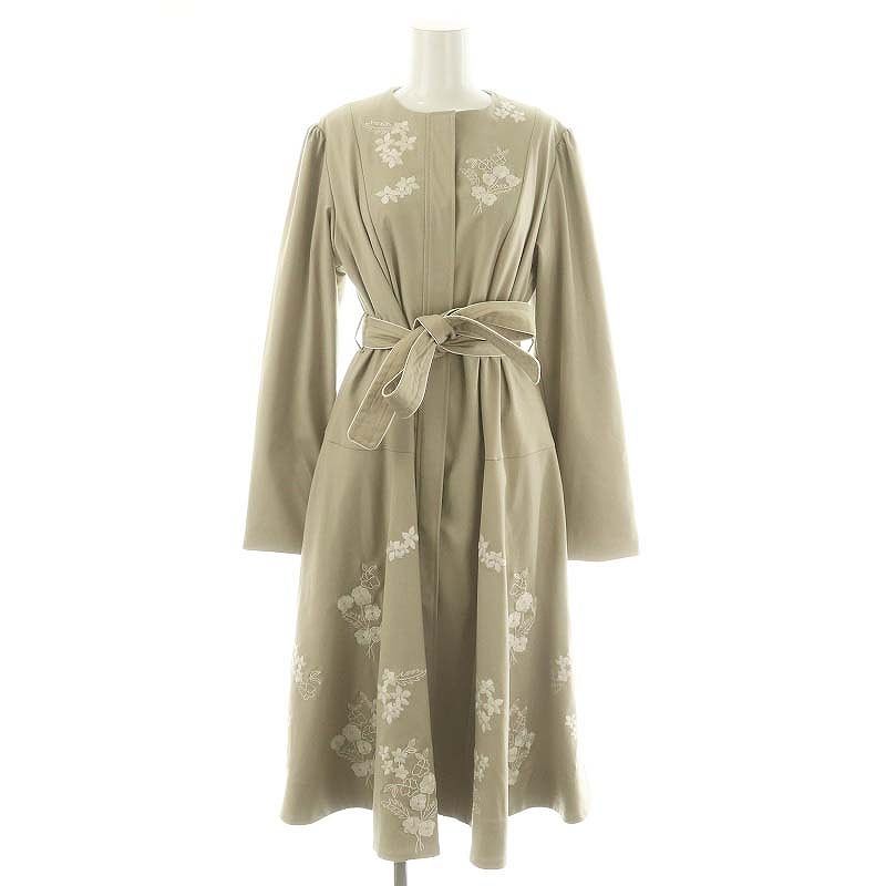 チェスティ Chesty 22AW 刺繍コートワンピース ロング丈 ミモレ丈 長袖