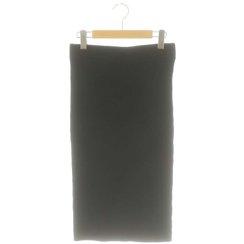 ドゥーズィエムクラス CLASSE cut and sewn スカート ロング タイト ニット リブ コットン 36 黒 ブラック |NR OS