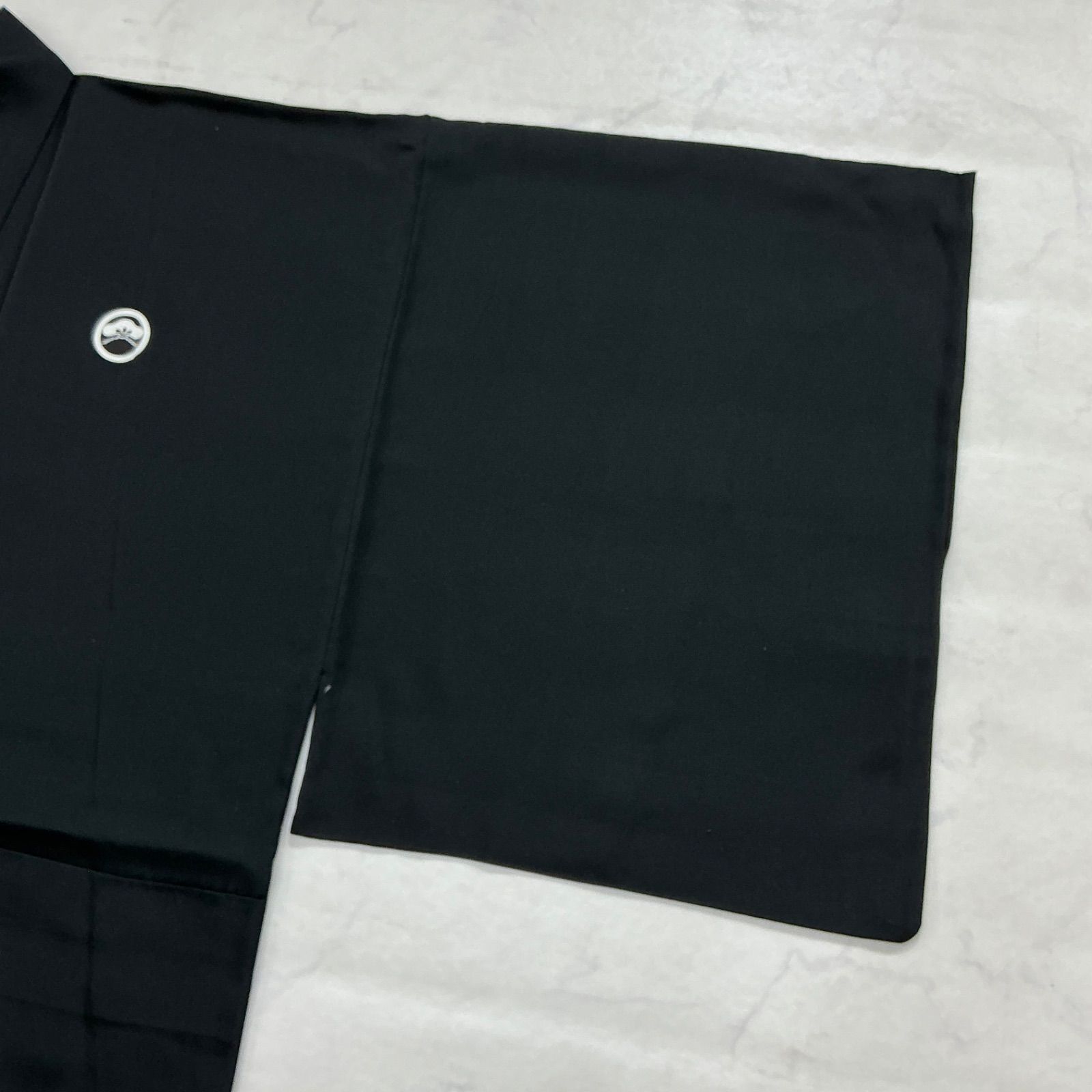 one＊厳選✳︎男前屋＊男黒紋付＊アンサンブル＊松下黒染＊京都黒染協組＊証紙付き＊男着物＊男羽織＊羽二重＊正絹＊五つ紋＊作家物＊裄73丈144＊男着物男長羽織男襦袢男袴角帯男帯成人式