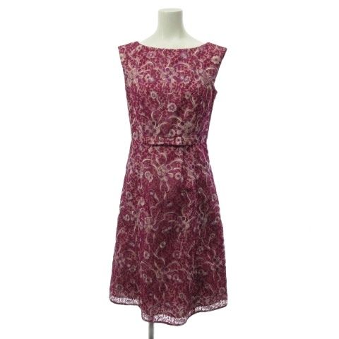 トッカ TOCCA ワンピース 膝丈 レース ノースリーブ ピンク 0