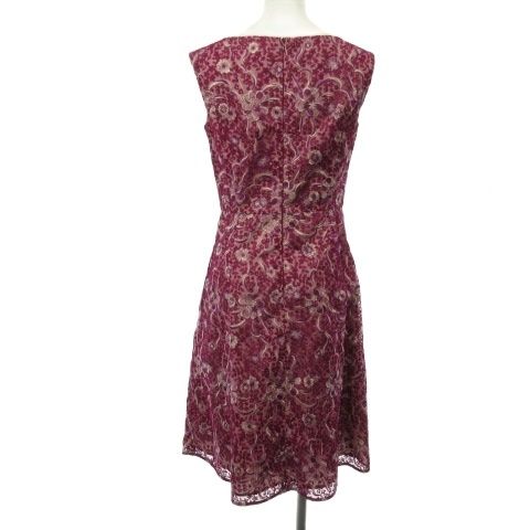  トッカ TOCCA ワンピース 膝丈 レース ノースリーブ ピンク 0 長袖 七分袖 ひざ丈ワンピース