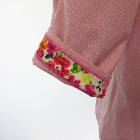 レオナール LEONARD スプリングコート 花柄 金釦 シルク コットン