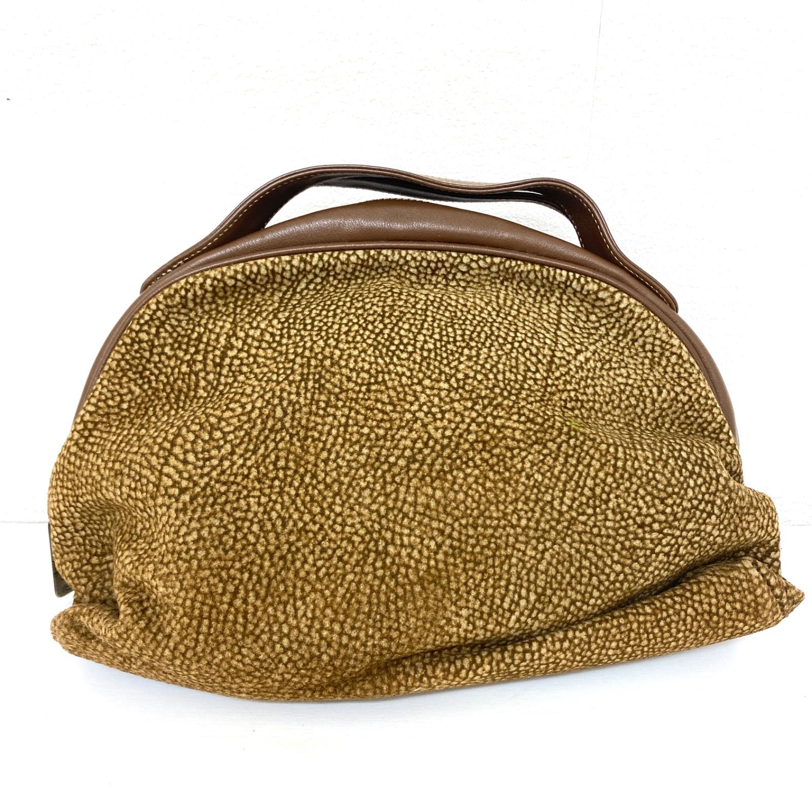 BORBONESE ボルボネーゼ ハンドバッグ うずら柄 ブラウン レディース