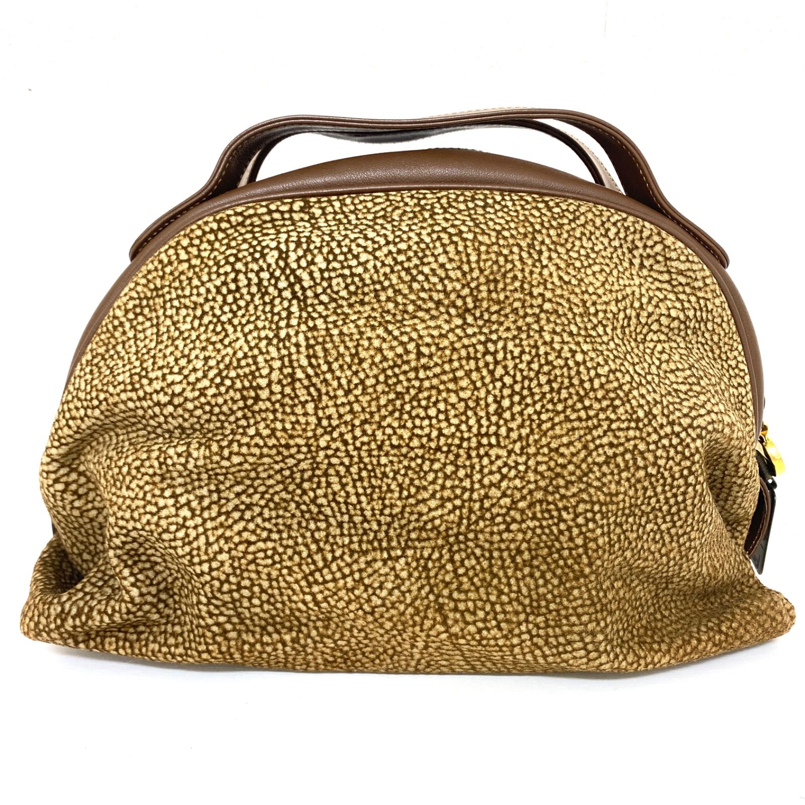 BORBONESE ボルボネーゼ ハンドバッグ うずら柄 ブラウン レディース