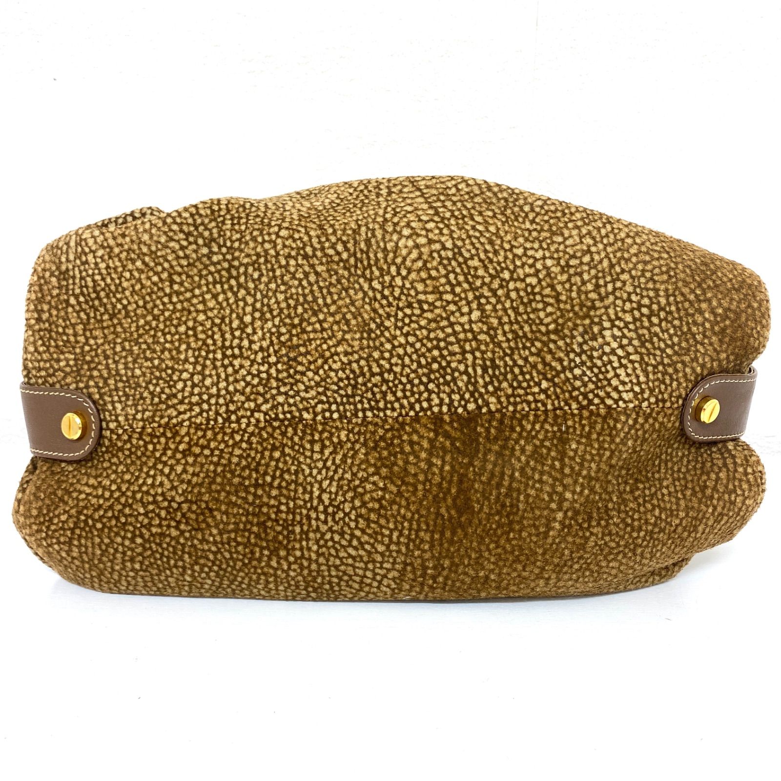 BORBONESE ボルボネーゼ ハンドバッグ うずら柄 ブラウン レディース