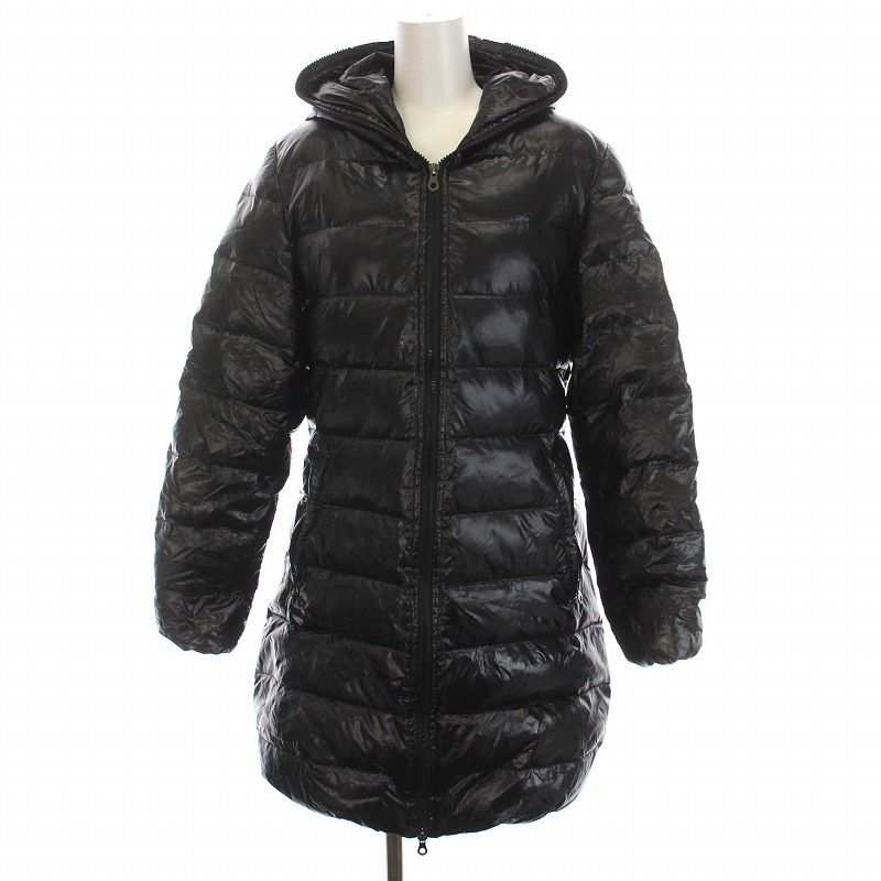 デュベティカ ダウンコート フード付き ジップファスナー 40 L 黒 ブラック |YM