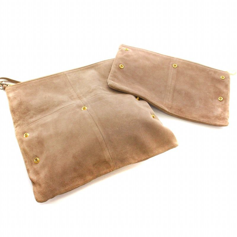 ペリーコ PELLICO クラッチバッグ フラップ スエード グレージュ /KU
