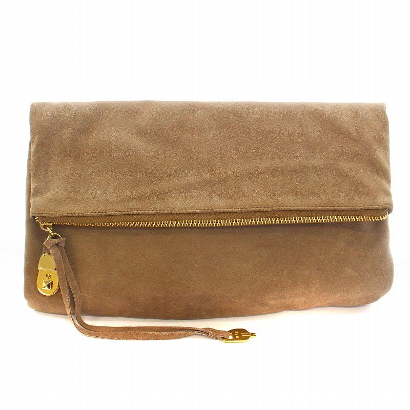 ペリーコ PELLICO クラッチバッグ フラップ スエード グレージュ /KU