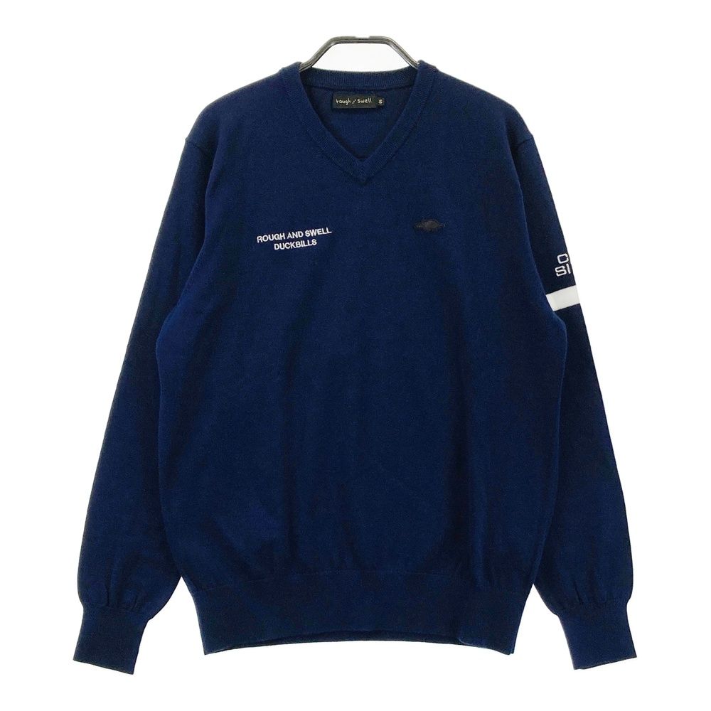 サイズ S ROUGH-SWELL ラフアンドスウェル 2025年モデル ニットセーター カモノハシ ネイビー系 ゴルフウェア メンズ ストスト
