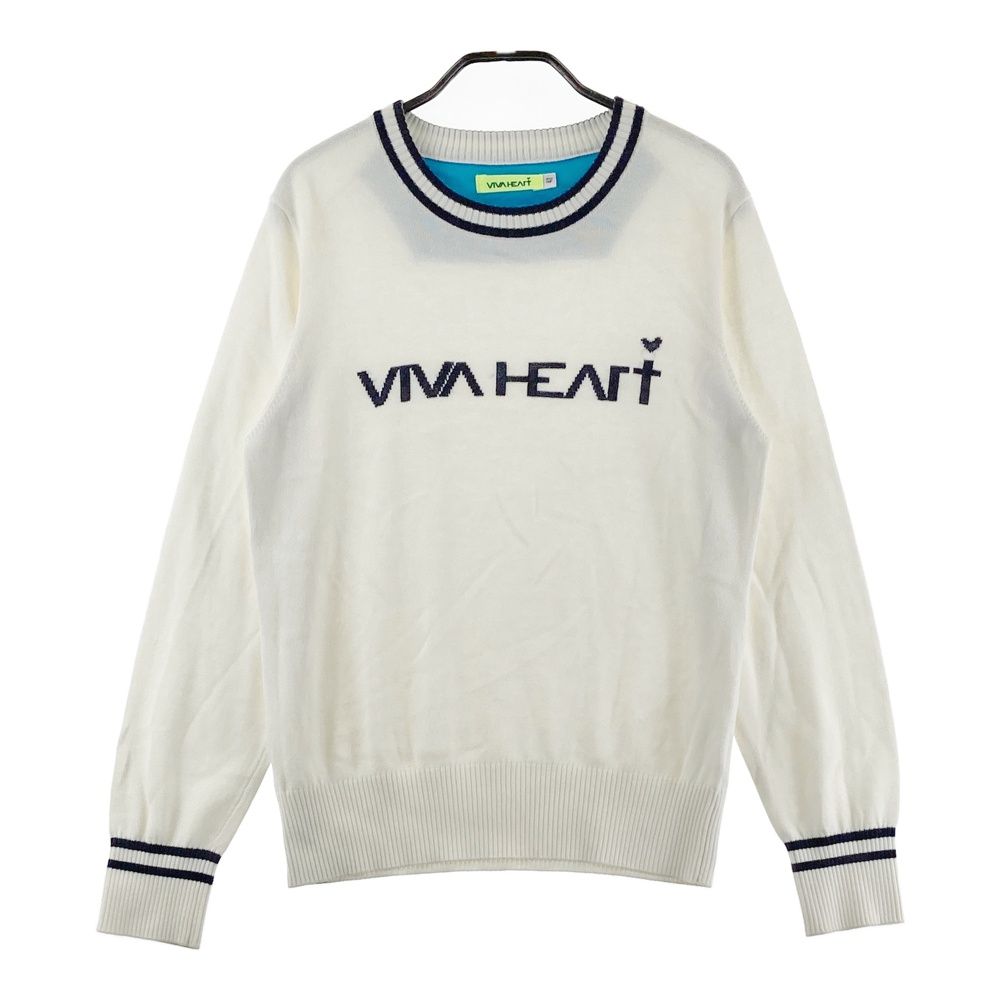 サイズ：42 VIVA HEART ビバハート ロゴニットセーター ホワイト系