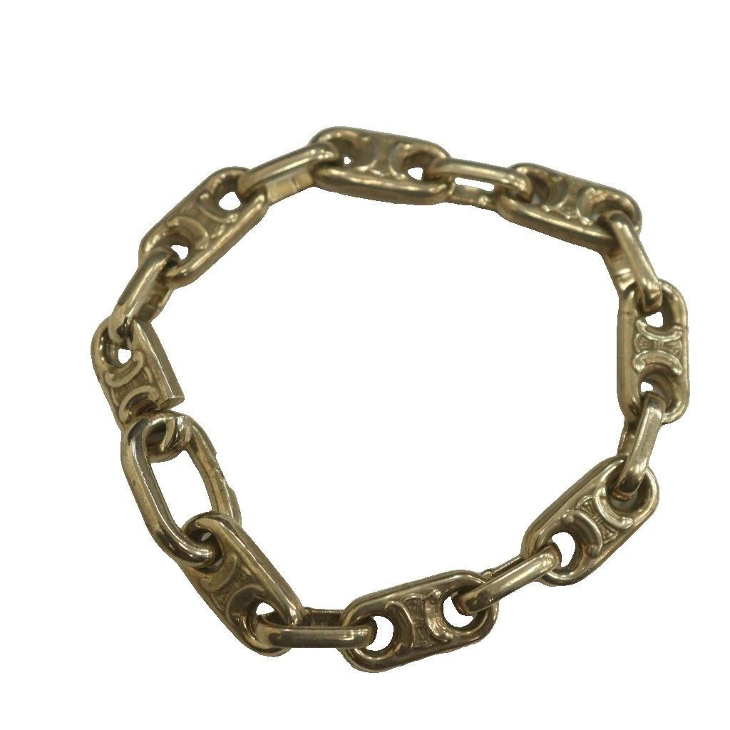 【未使用保管品】ヴィンテージ　セリーヌ　希少　ブレスレット　マカダム　チェーン CELINE セリーヌ マカダム ブレスレット チェーン ヴィンテージ ゴールド