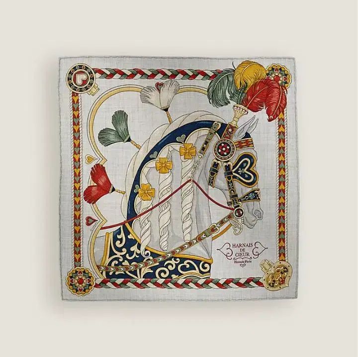 エルメス Harnais de Coeur カシミア シルク レディース スカーフ 08