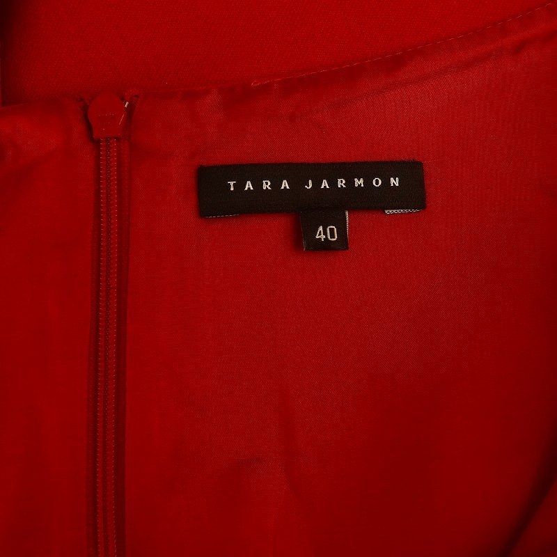 タラジャーモン TARA JARMON ノースリーブワンピース ひざ丈 40 赤
