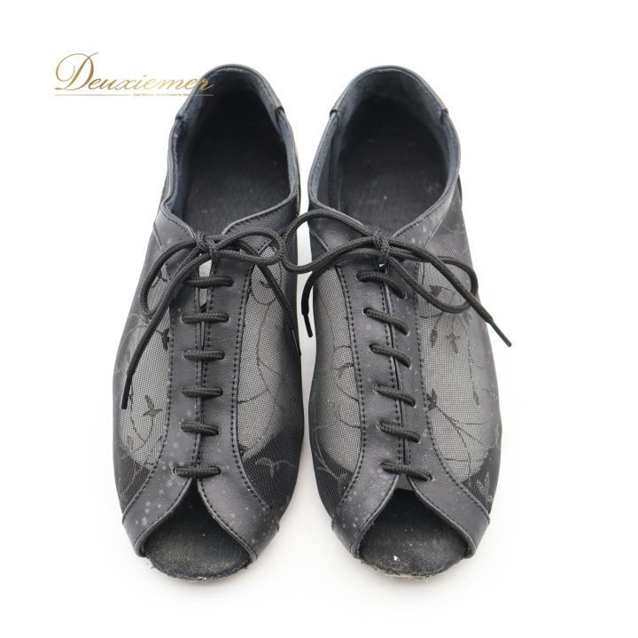 社交ダンス 衣装 シューズ ブラック系 23.5cm 靴 くつ ヒール 黒