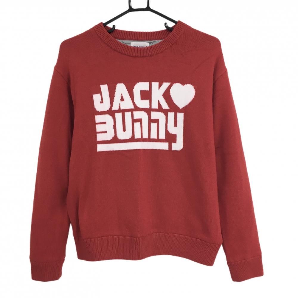 新品タグ付 ジャックバニー ロゴフルジップニットブルゾン 4 レッド ゴルフ GOLF HEAT NAVI フロントキルティング フルジップ ニットブルゾン (le