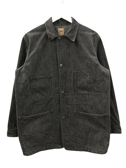 フルカウント デニム カバーオール チェンジボタン ワークジャケット チャコール 38