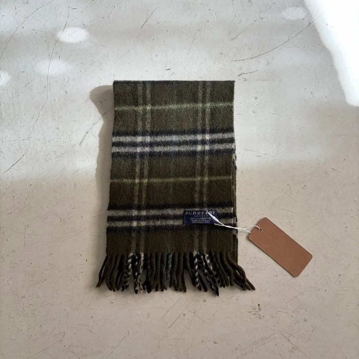 90 s バーバリー ショート ヴィンテージ ウール マフラー OS