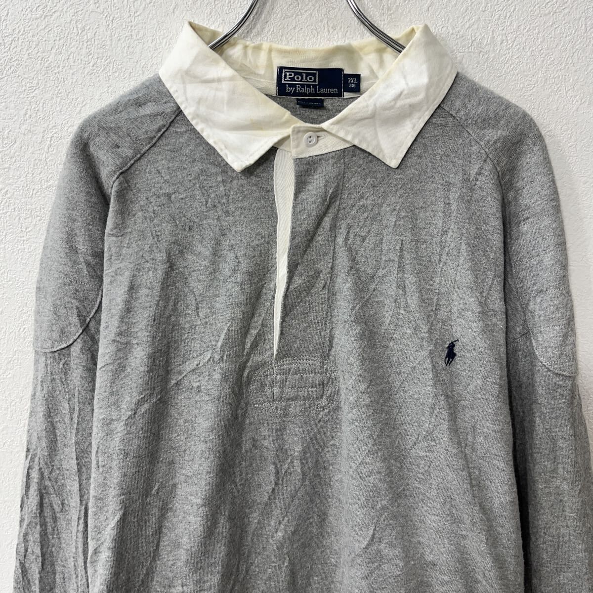 POLO Ralph Lauren 長袖 ポロシャツ 3XL グレー ポロ ラルフローレン 