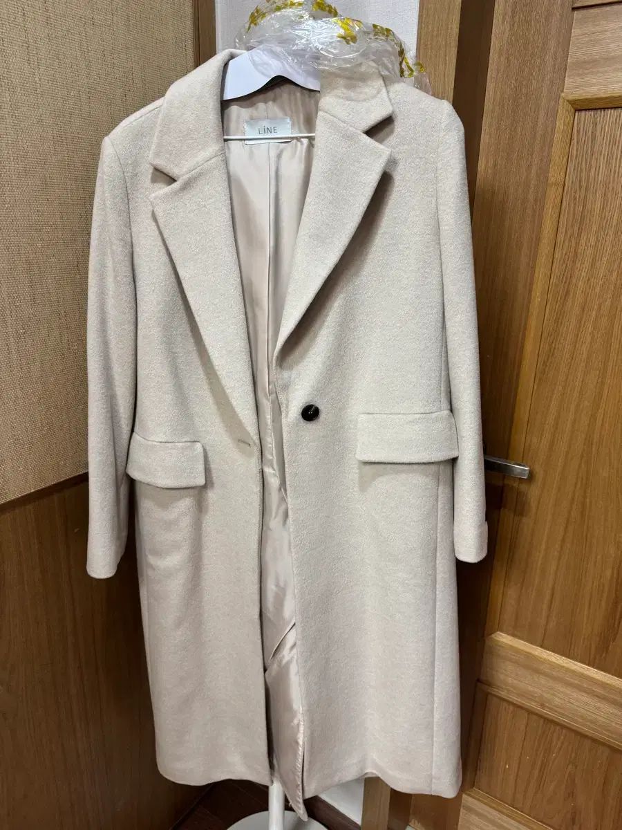 LINEカシミアブレンドシングルボタンコート