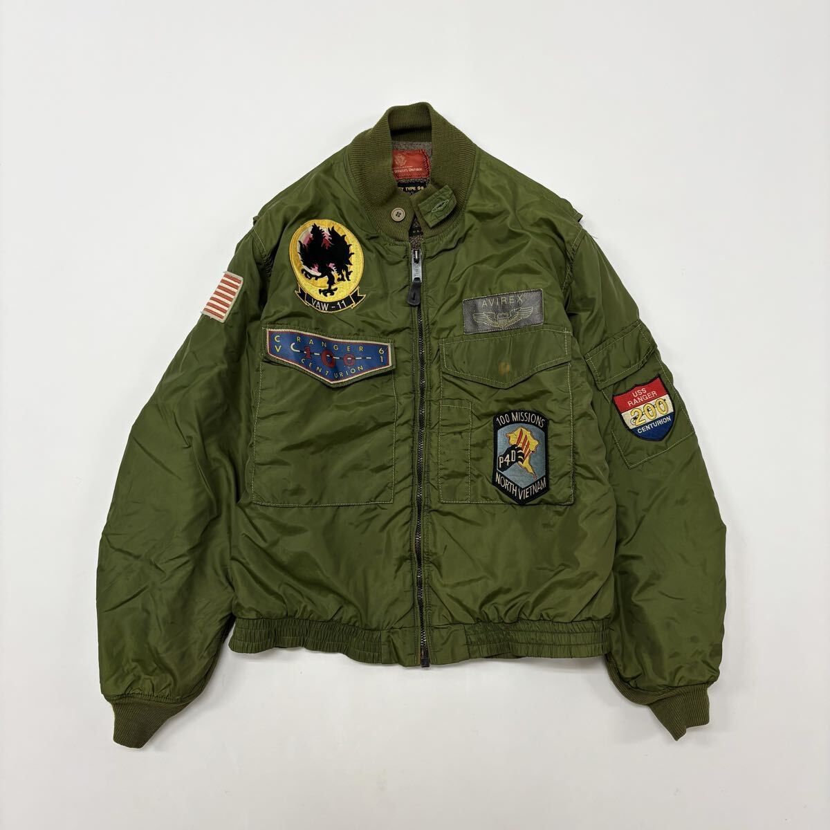 AVIREX アヴィレックス JACKET TYPE G 8 MADE IN U S A SCOVILL ジッパー ミリタリー ワッペン ジャケット サイズ M 801 0040