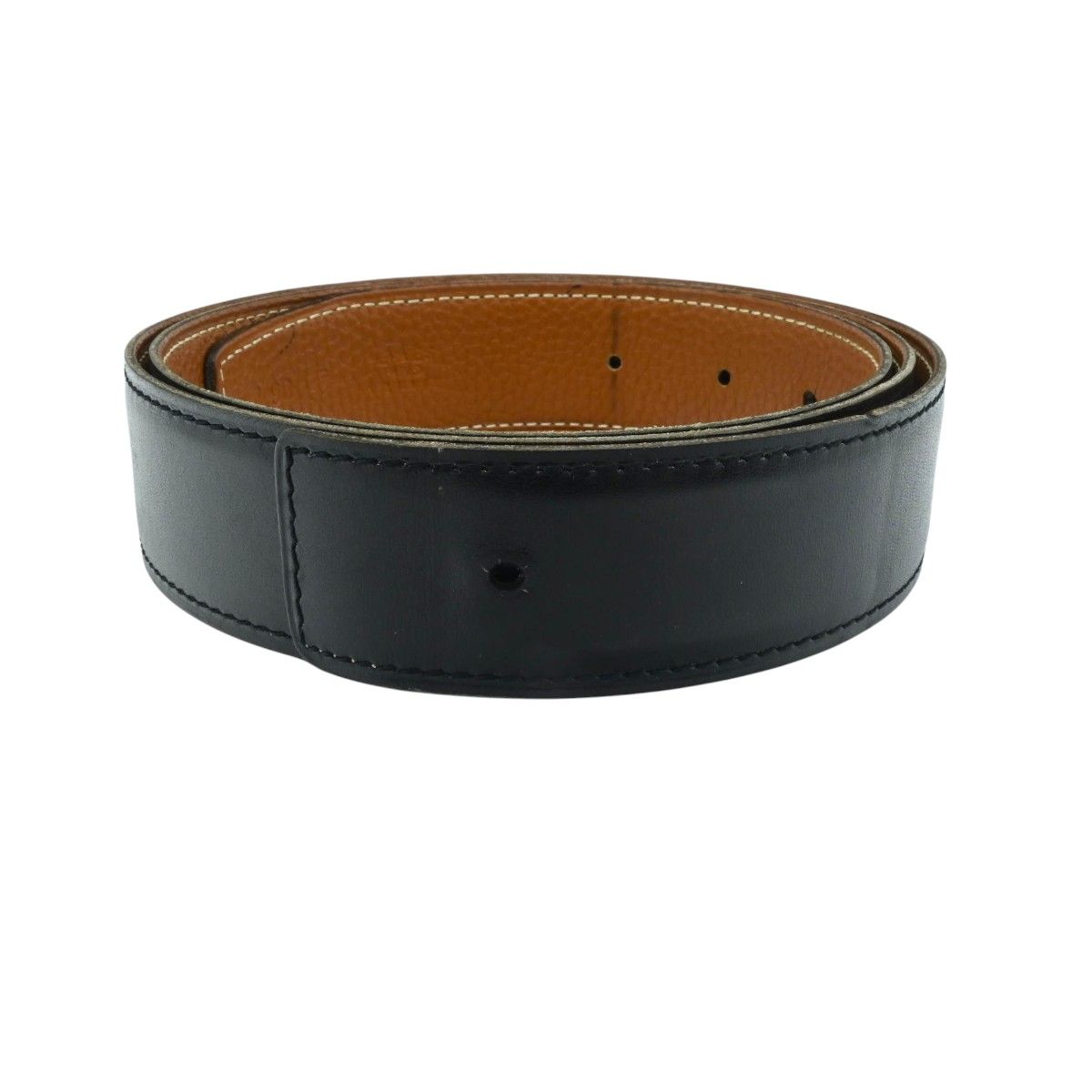 HERMES エルメス レザー 替えベルト バックルなし □K 90 ブラック|チャ M 2512-k 088