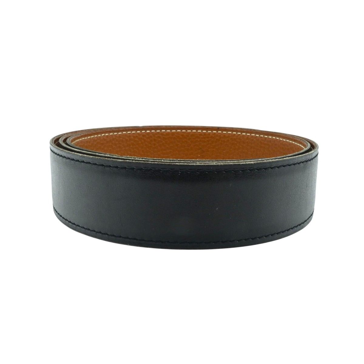 HERMES エルメス レザー 替えベルト バックルなし □K 90 ブラック/チャ M2512-k088 HERMES エルメス レザー 替えベルト バックルなし □K 90 ブラック