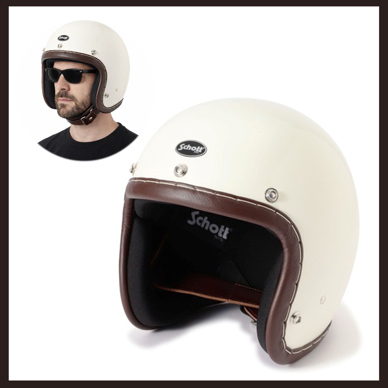 Schott ジェットヘルメット Lサイズ ホワイト Schott ジェットヘルメット Lサイズ ホワイト Schott N.Y.C Schott