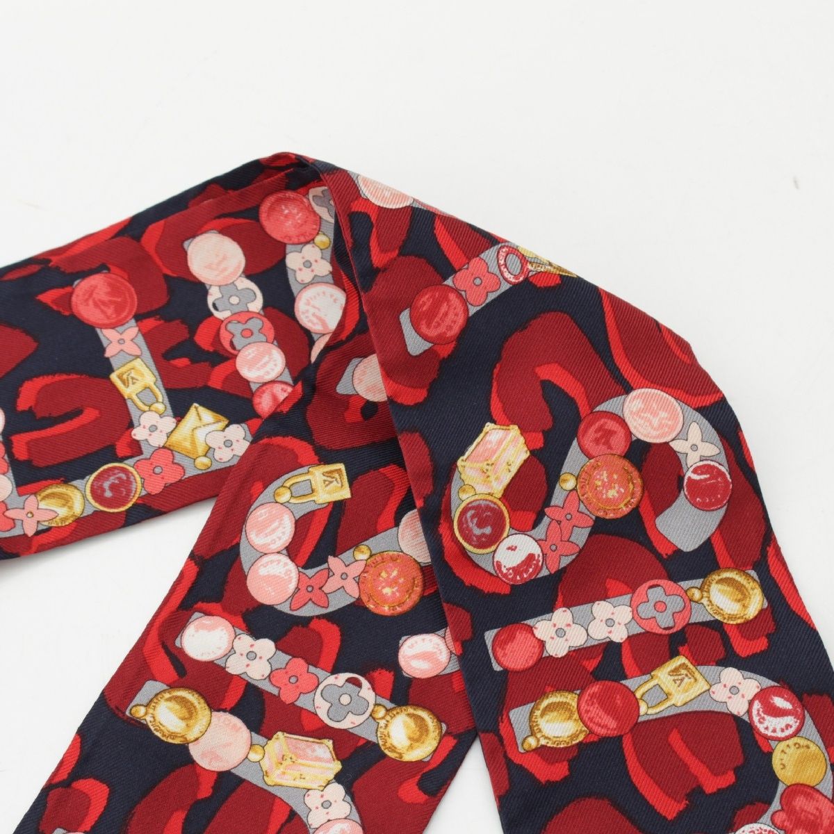 ルイヴィトン バンドー シルク モノグラム キー柄 ロゴ スカーフ