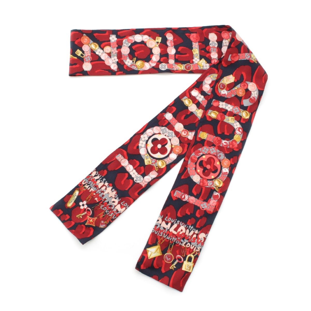 ルイヴィトン バンドー シルク モノグラム キー柄 ロゴ スカーフ