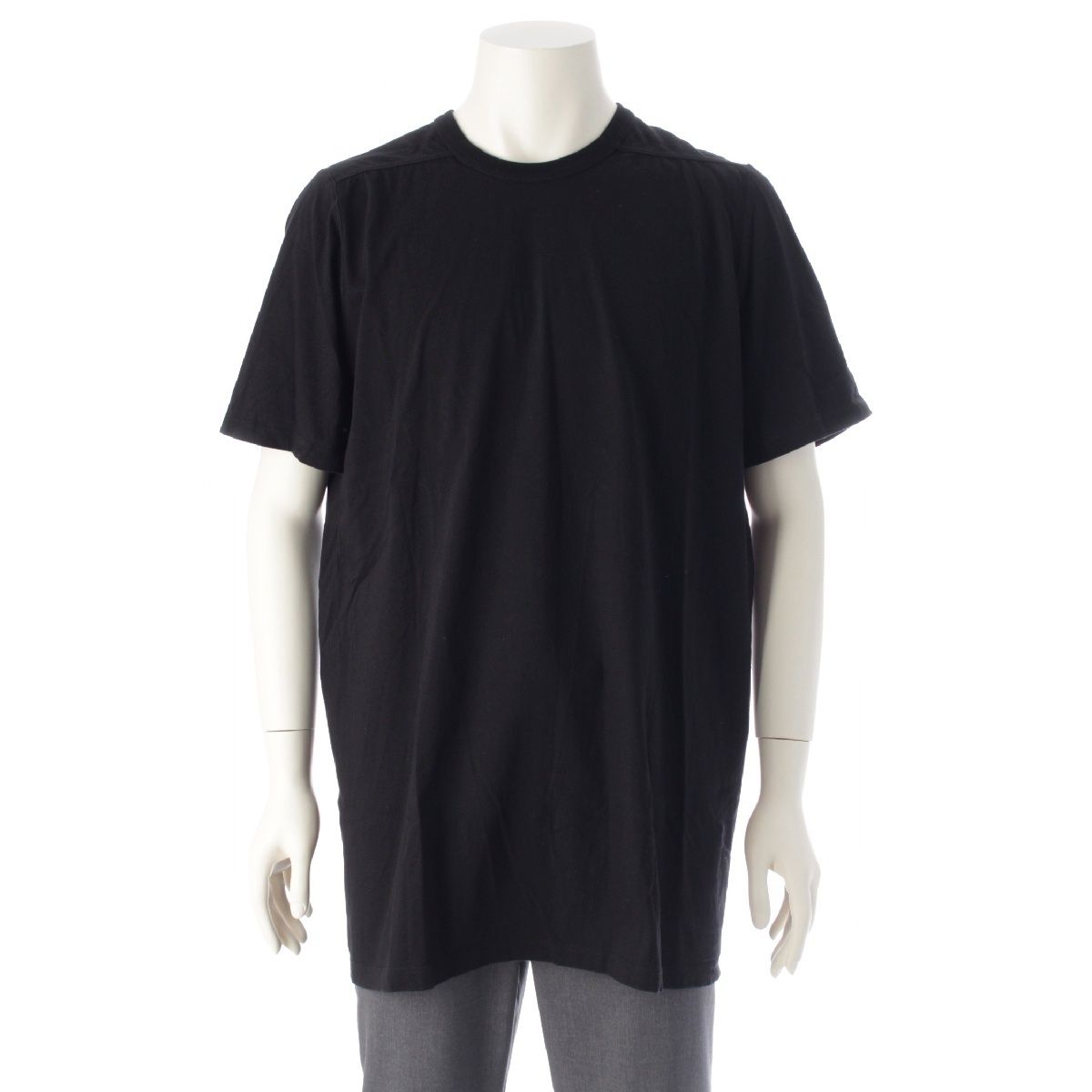 リックオウエンス 21 SS コットン LEVEL TSHIRT レベルTシャツ オーバーサイズ クルーネック 半袖Ｔシャツ カットソー ブラック XXL