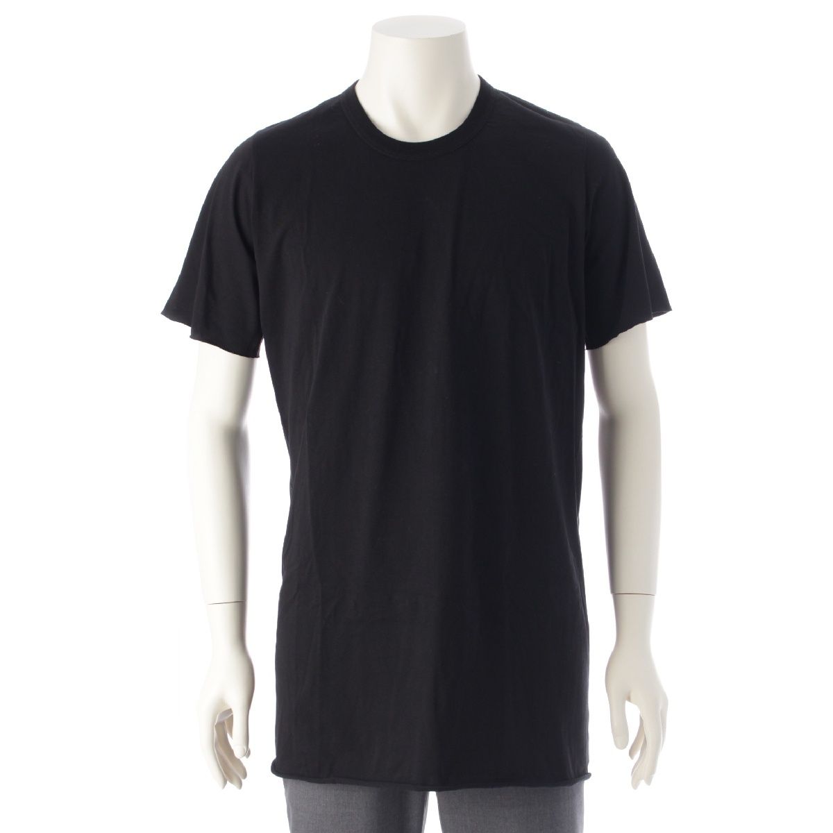 リックオウエンス 23 AW コットン BASIC SS T ベーシックショートスリーブTシャツ クルーネック 半袖Ｔシャツ カットソー ブラック XL