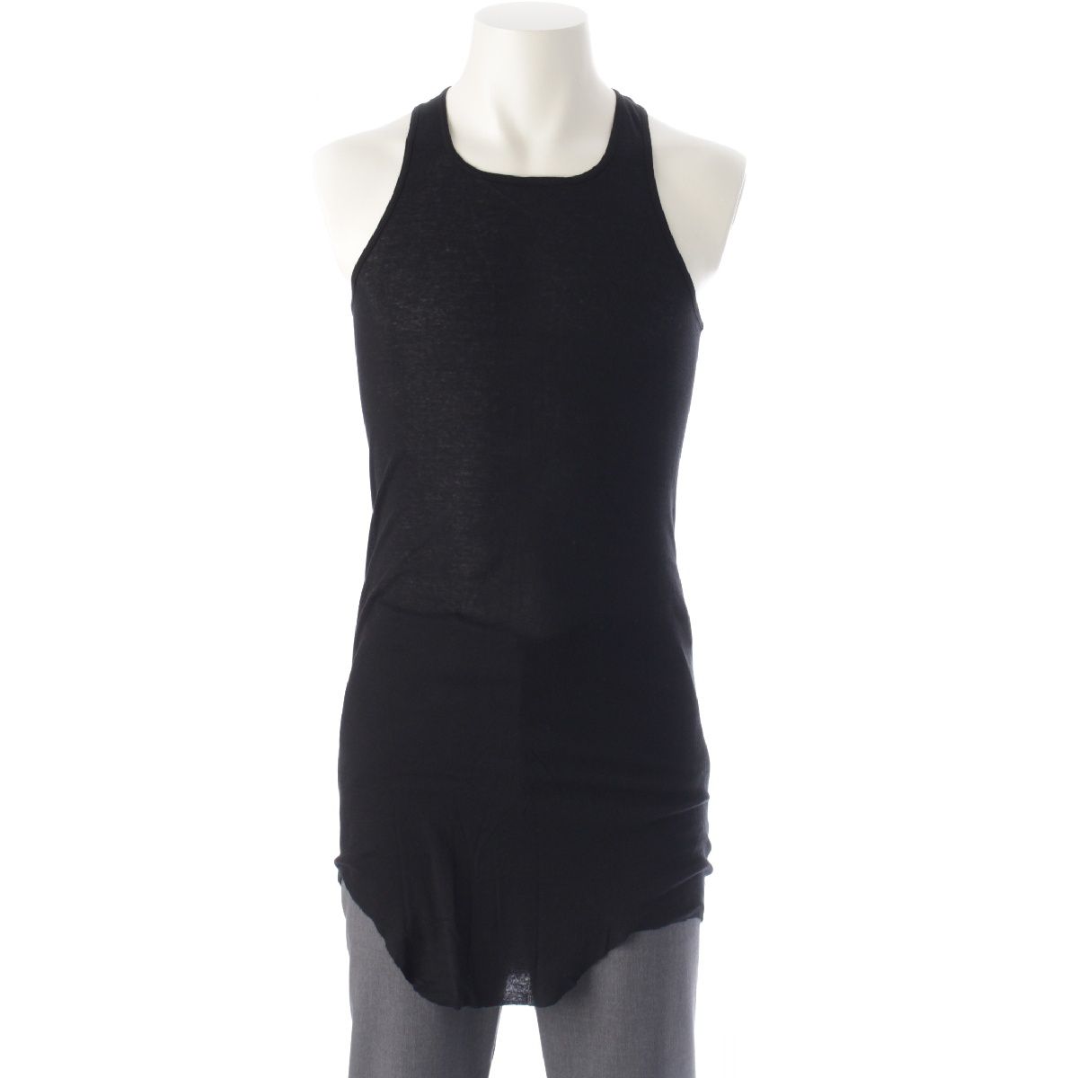 リックオウエンス 24 SS コットン BASIC RIB TANK ベーシック リブニット ノースリーブ タンクトップ トップス ブラック XL