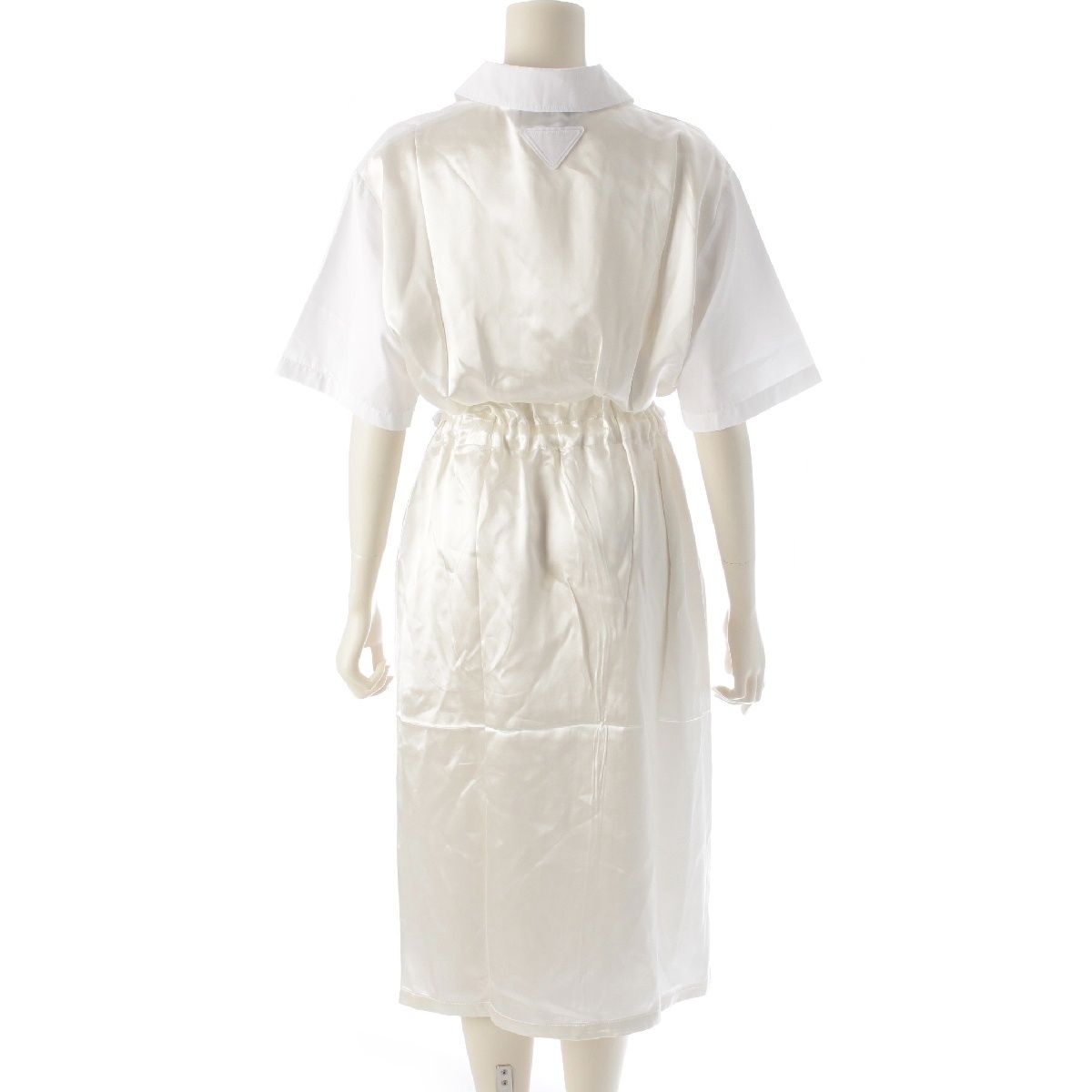 プラダ 24年 コットン×アセテート×ビスコース 半袖ロング 切替  