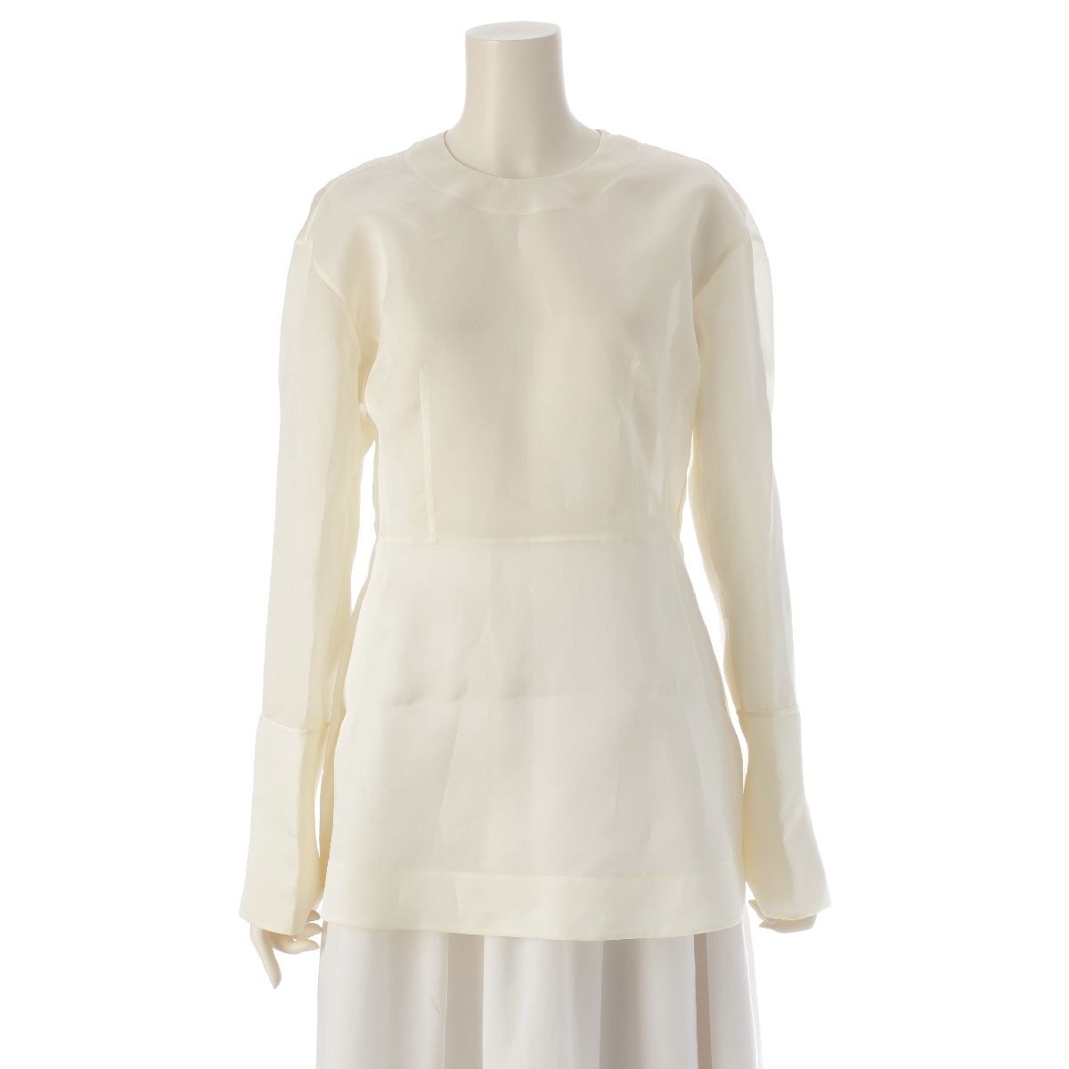 ブラミンク 24 SS シルク オーガンジー ブラウス トップス 7921-230-0286 ホワイト 36