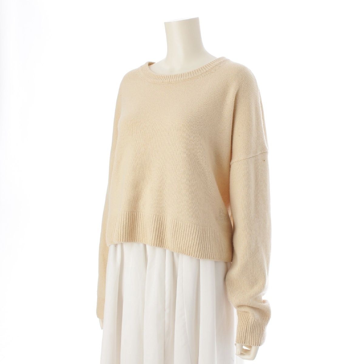 CELINE セリーヌ カシミヤ ニット Ｖネック ベージュ XS ショート丈 CELINE セリーヌ カシミヤ ニット Vネック ベージュ XS ショート丈