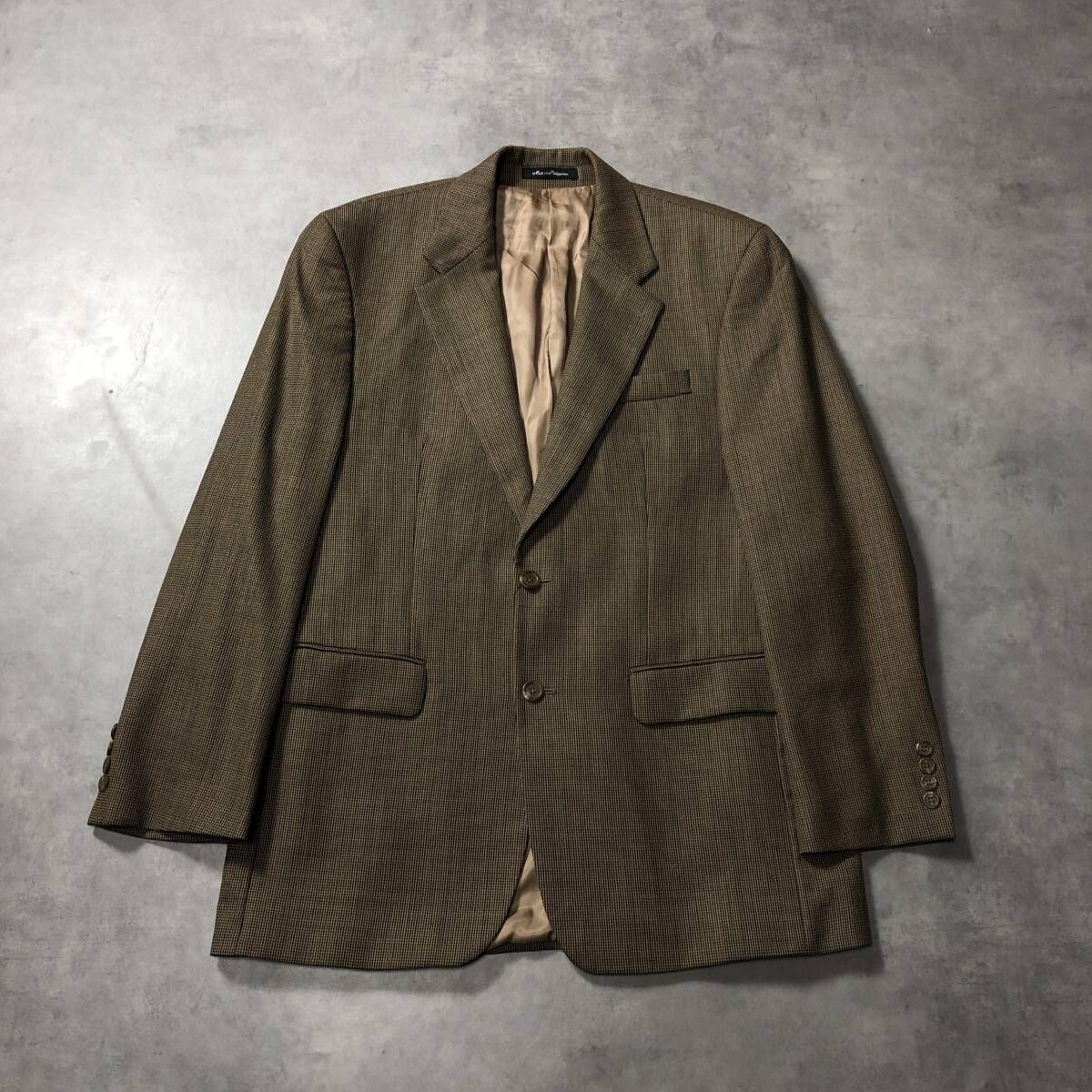 GQ 4513 90‘s LAUREN BY RALPH テーラードジャケット ベージュ系 チェック柄 ラルフローレン