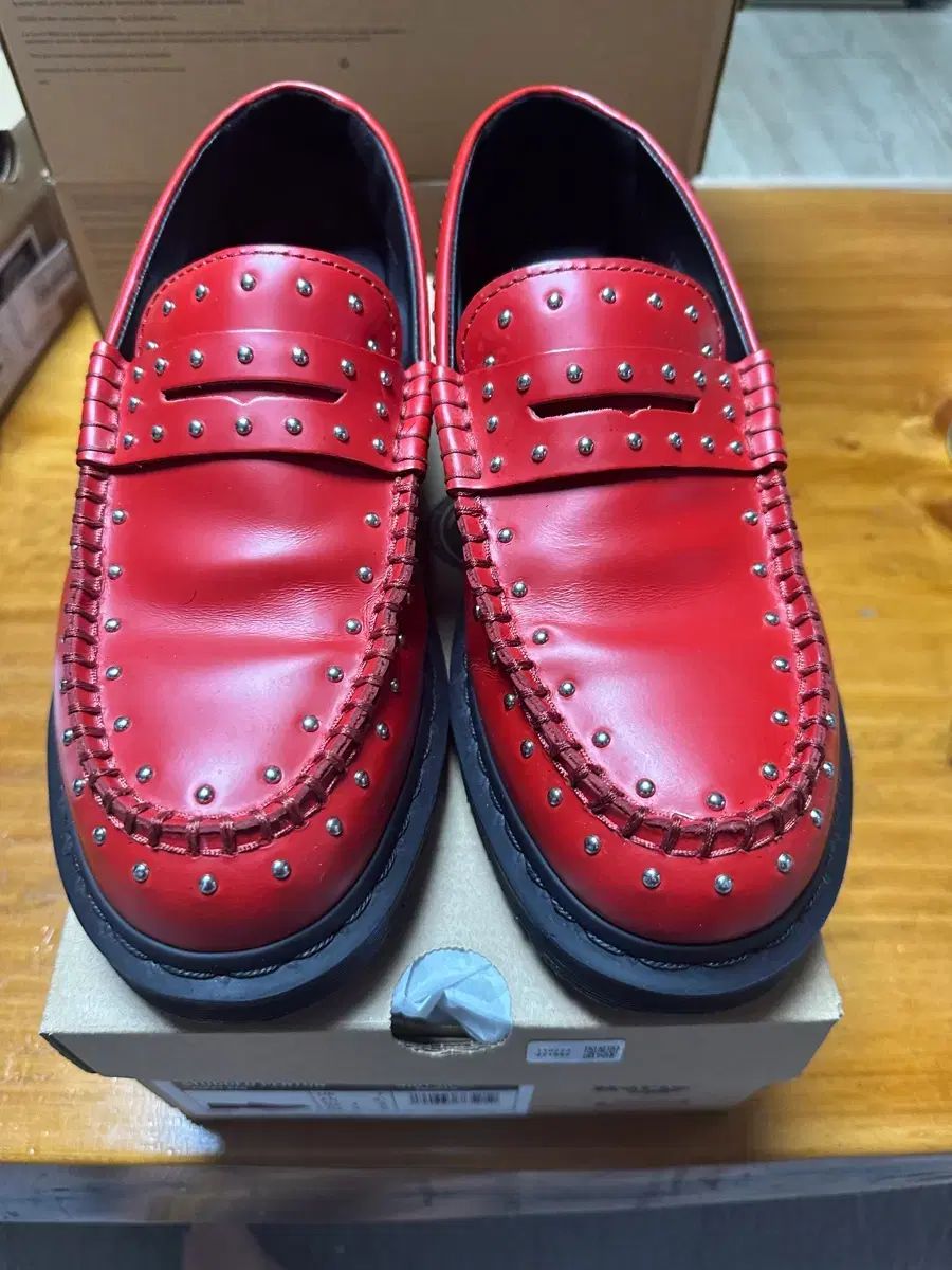 DR. MARTENS × Supreme スタッズ ファン ローファー レッド - 25 SS uk 7